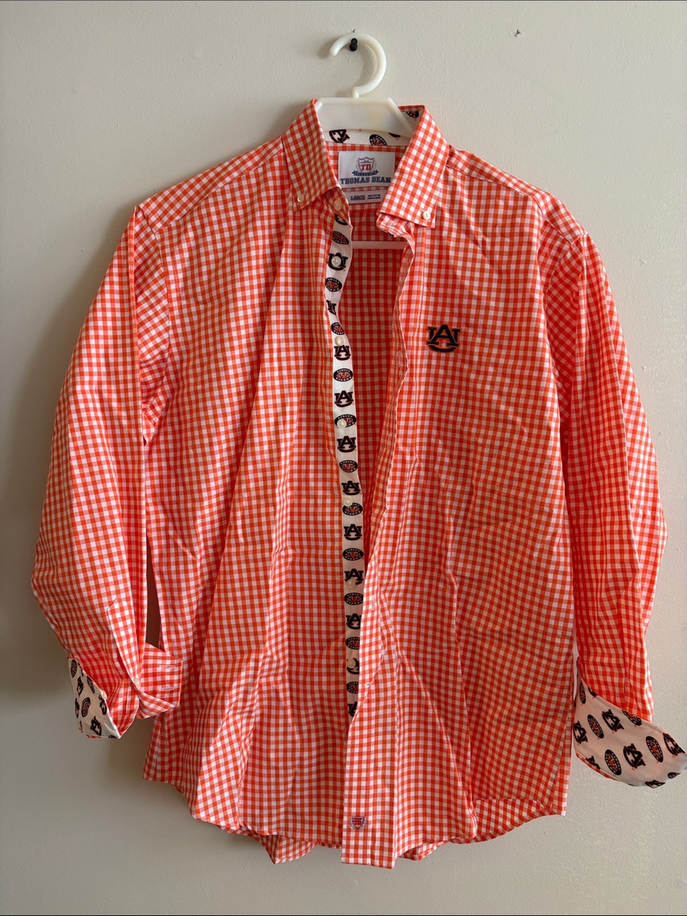 Auburn University Thomas Dean collegiate button up Fit sports shirt Large